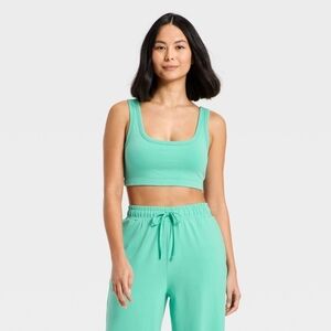 Joylab Women's Washed Jersey Sports Bra - Turquoise Green